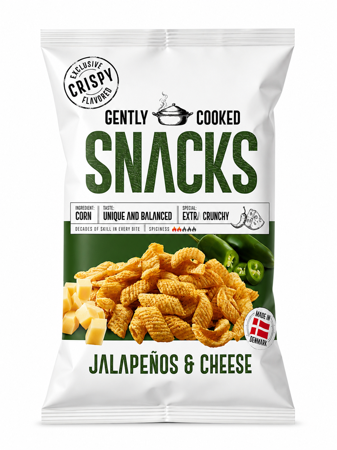 Gently Cooked Jalapeños & Cheese Snacks